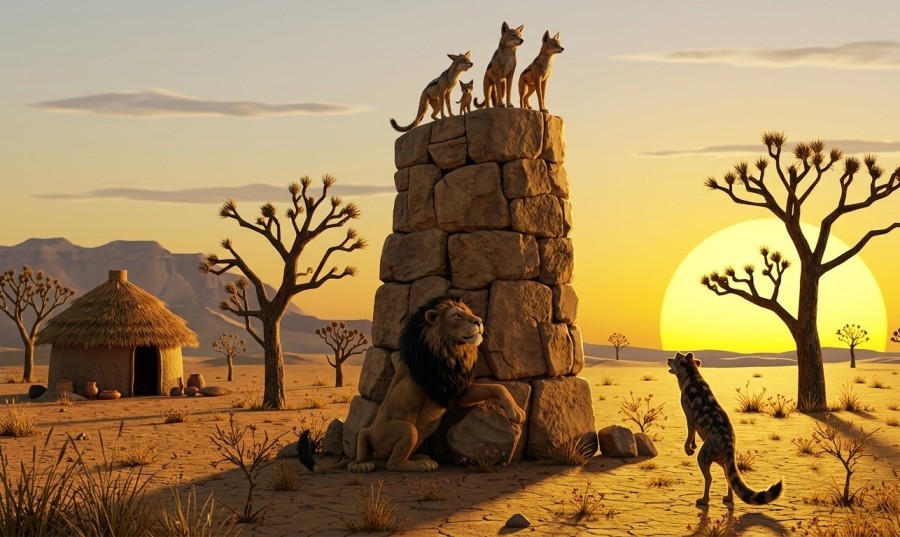 The Lion and the Trickster Jackal: An African Folktale of Cunning and Deception