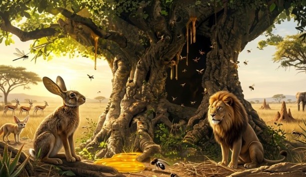 The Hare's Honey Heist - How Cunning Beats Strength
