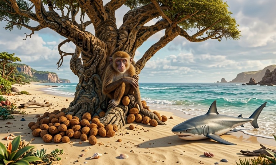 The Clever Monkey Who Outwitted a Shark
